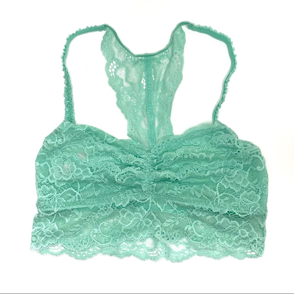VICTORIA’S SECRET PINK Lace Bralette in mint green